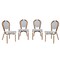 Merrick Lane Celia Set of Four Stacking Thonet Bistro Style Chair, PE Rattan Seat, and Metal Frame for Indoor/Outdoor Use